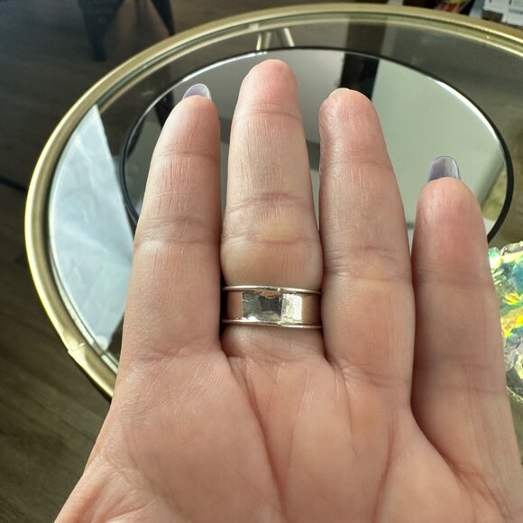 Boho Handmade 925 Silver Ring With Black & Clear Zirconia Design Size 7.5 Elegan - Picture 4 of 11